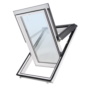 Okno dachowe Skylight SUPRO VSG o podwyższonej osi obrotu | 3 szybowe | plastikowe