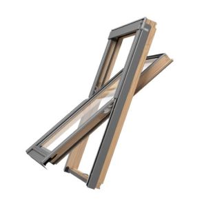 Okno dachowe RoofLITE+ SLIM Vent | 2 szybowe | drewno