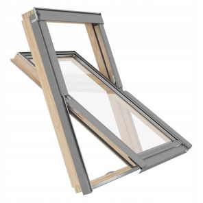 Okno dachowe RoofLITE+ TRIO PINE SAFE | 3 szybowe | drewno | szyba bezpieczna VSG